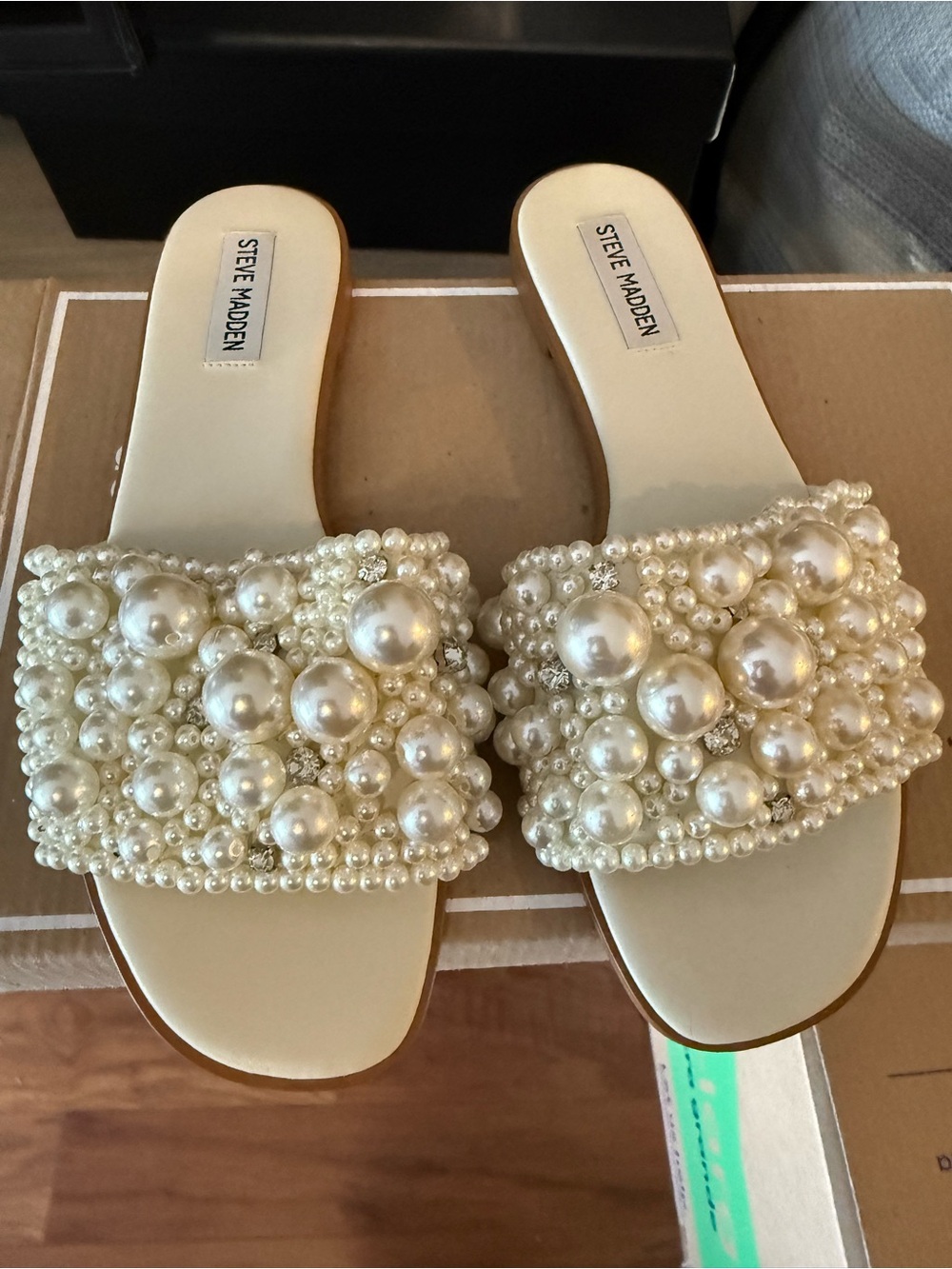 Steve Madden Ivory Pearl Sandals